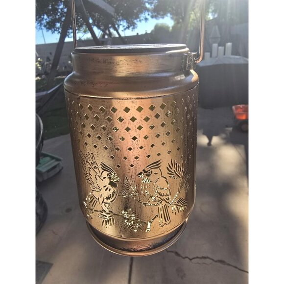 Cardinal Lantern Solar Metal Garden Red Bird Handing Outdoor Light | Home Decor - Picture 4 of 9